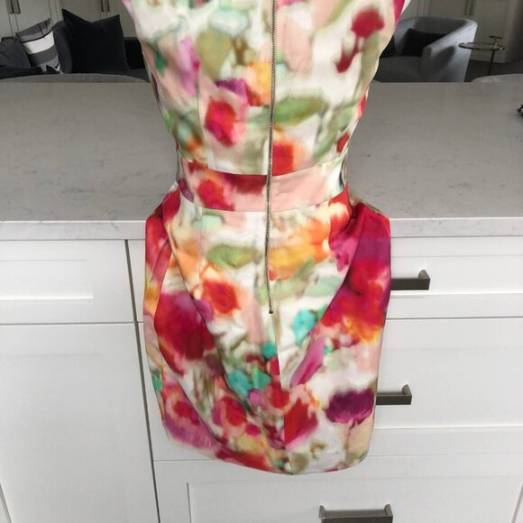 Kate Spade New York Floral Watercolor Sheath Midi Dress Viscose Pastel Sz 4 NWOT - Picture 7 of 14